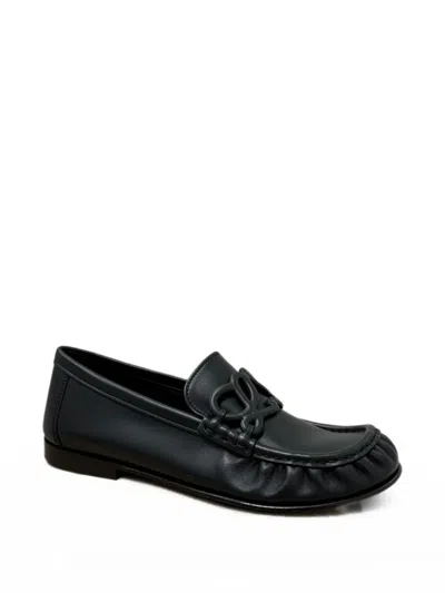 Loewe Double L Loafers In Soft Calfskin In Black