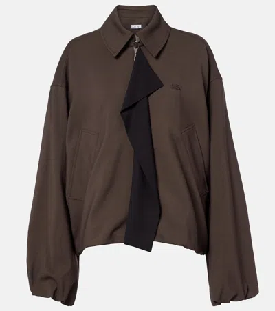 Loewe Double L Paneled Blouson Jacket In Brown