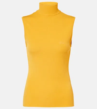 Loewe Double L Ribbed-knit Top In Yellow