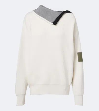Loewe Double L Wool-blend Sweater In White