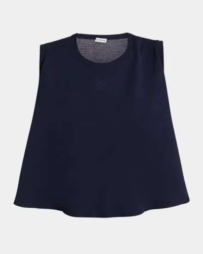 LOEWE DOUBLE-LAYER ANAGRAM SLEEVELESS WOOL SWEATER
