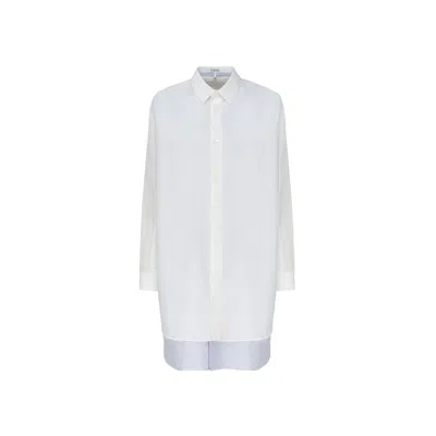 Loewe Women Cotton And Silk Blend Shirt Dress In White
