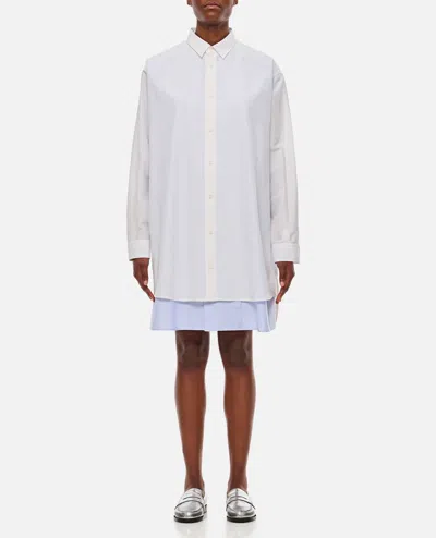 Loewe Women Cotton And Silk Blend Shirt Dress In White