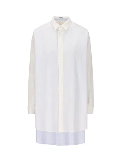 Loewe Double Layered Shirt Dress In White