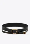 Loewe Black Double Leather Belt Women In Black