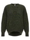 Loewe Melange Wool Blend Sweater In Green