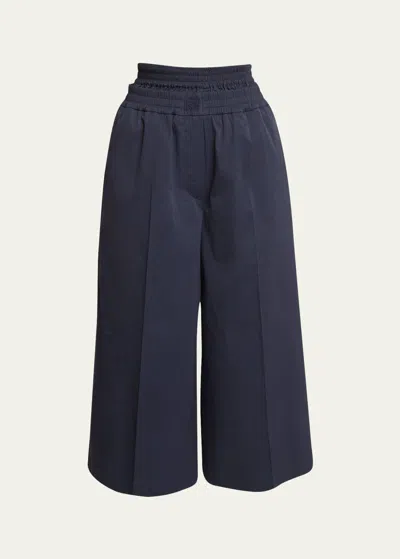 LOEWE DOUBLE WAISTBAND WIDE-LEG CROP TROUSERS