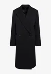 Loewe Double-breasted Buttoned Coat In Black