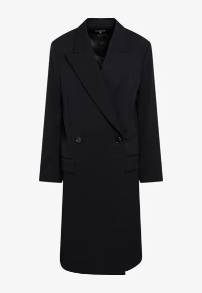 Loewe Double-breasted Buttoned Coat In Black