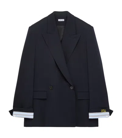 Loewe Double-breasted Jacket With Cuffs In Blue