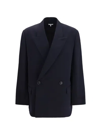 Loewe Double-breasted Peak-lapels Blazer In Blue
