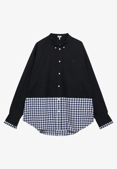 Loewe Double-layer Contrast Shirt In Blue