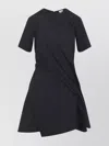 Loewe Mini Dress In Luxurious Polyester-silk Blend In Black