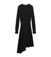 Loewe Draped Asymmetric Midi Dress In Black