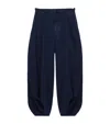 Loewe Womens Dark Indigo Draped Balloon-leg Denim Jeans In Blue