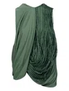 Loewe Draped Beaded Blouse In Green