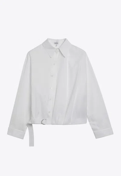 Loewe Draped Buttoned Shirt In White