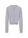 Loewe Draped Cardigan In Cashmere And Silk In Grey