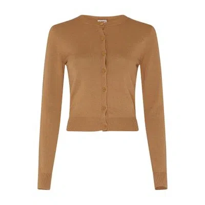 Loewe Draped Cashmere And Silk Cardigan In Brown