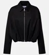 Loewe Gathered Cotton And Silk-blend Twill Jacket In Black