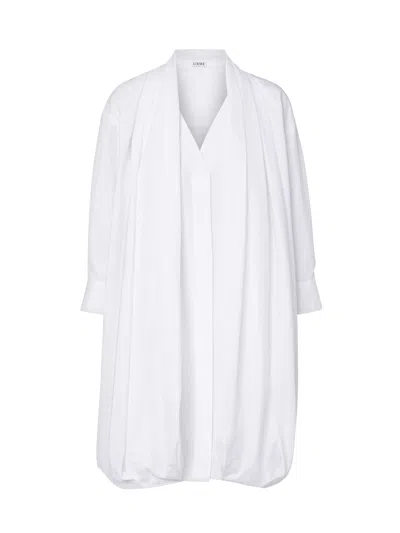 LOEWE DRAPED COTTON DRESS
