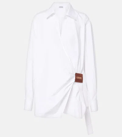 Loewe Draped Cotton Shirt In White