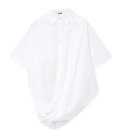Loewe Draped Cotton Shirt In White