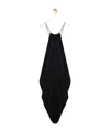Loewe Womens Black Draped Anagram-hardware Silk Midi Dress In Black