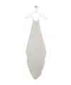 Loewe Embellished Asymmetric Draped Silk-jersey Halterneck Dress In Brown