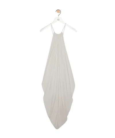 Loewe Draped Dress In Silk In Brown