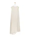 Loewe Sleeveless Draped Silk Midi Dress In White