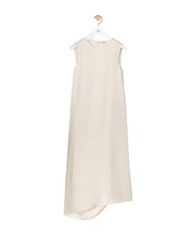 Loewe Draped Dress In Silk In White