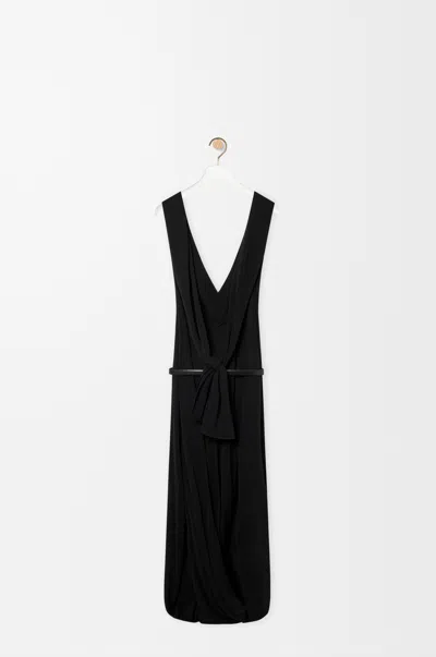 Loewe Draped Dress In Black