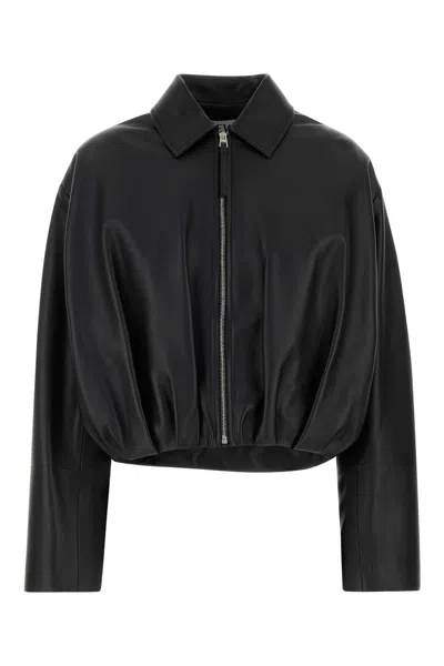 Loewe Lamb Nappa Jacket With Asymmetric Draping At The Back In Black