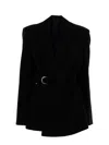 Loewe Draped Wool Wrap Jacket In Black