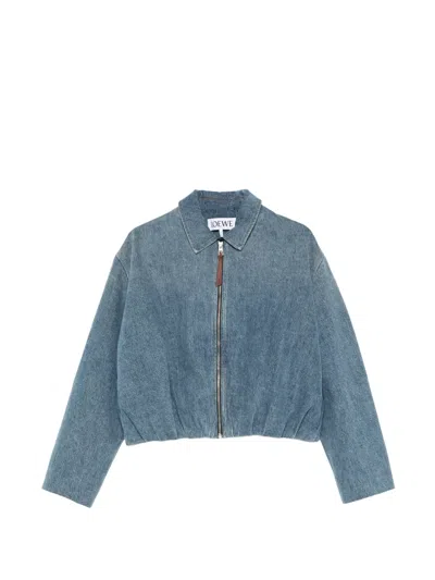 Loewe Draped Jacket In Denim In Blue