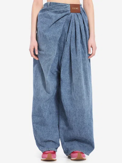 Loewe Draped Jeans In Blue