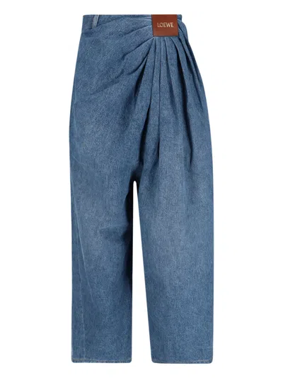 Loewe Draped Jeans In Blue