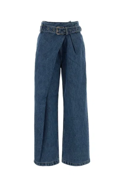 Loewe Draped Jeans In Blue