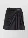 Loewe Draped Lambskin Midi Skirt In Black