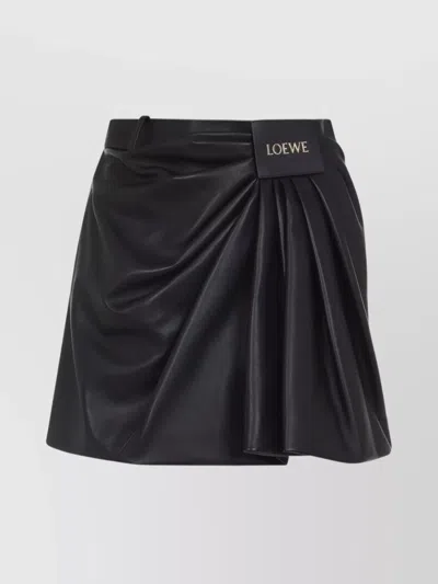 Loewe Draped Lambskin Midi Skirt