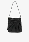 Loewe Draped Leather Shoulder Bag In Black