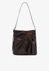 Loewe Draped Leather Shoulder Bag In Brown