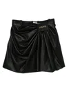 Loewe Draped Lambskin Midi Skirt In Black