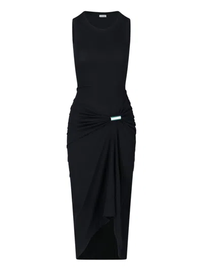 Loewe Draped Maxi Dress In Black