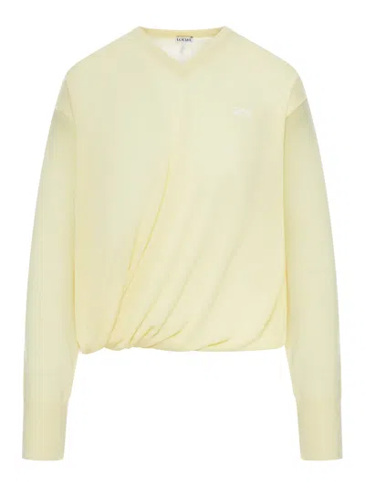 Loewe Draped Merino Wool Sweater In Multi