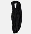 Loewe Draped Midi Dress In Black