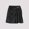 Loewe Draped Lambskin Midi Skirt In Black