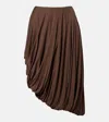 Loewe Draped Viscose Skirt In Brown