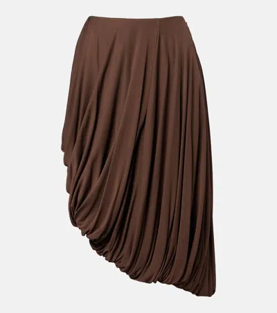 Loewe Draped Viscose Skirt In Brown